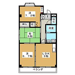ボヌール岩崎台B棟 3LDKの間取図画像