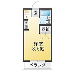 メゾンカトウ ワンルームの間取図画像