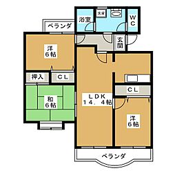サン・キャッスル岩崎 3LDKの間取図画像