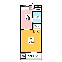 パーク・タウン三好A棟 1Kの間取図画像