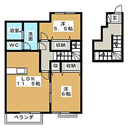 フリージアガーデン3 2LDKの間取図画像