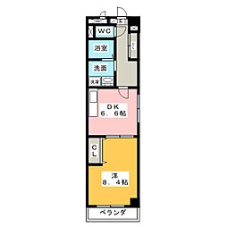 サンコート梅森台 1DKの間取図画像