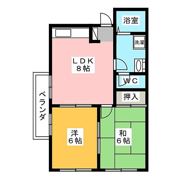 桃花林 ｜愛知県海部郡蟹江町本町９丁目(賃貸マンション2DK・3階・45.36㎡)の写真 その2