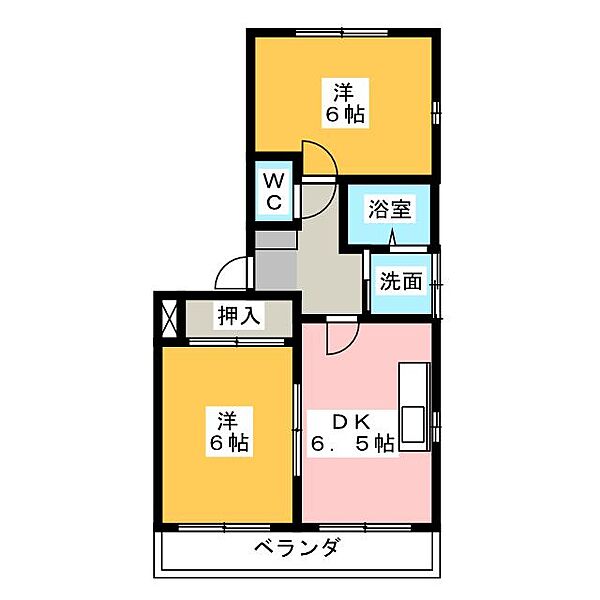 サンメゾン ｜愛知県海部郡蟹江町大字蟹江本町字ヤノ割(賃貸マンション2DK・1階・40.97㎡)の写真 その2