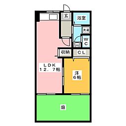 グランメゾンマリー 1階1LDKの間取り