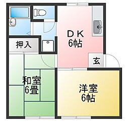 アネックス七宝 2DKの間取図画像