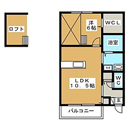 日光ビル 1LDKの間取図画像