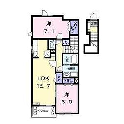 アンジュ2 2LDKの間取図画像