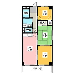 メゾンドアール 3DKの間取図画像