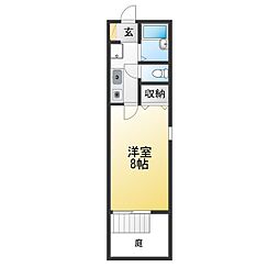 サニープレイス 1Kの間取図画像