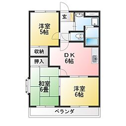 プレシャスコート 3DKの間取図画像