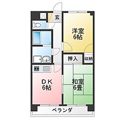ベルビル丸之内 2DKの間取図画像