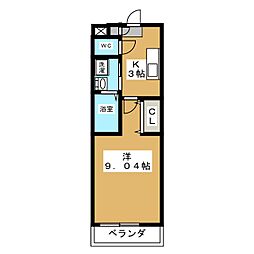 メゾン大井 1Kの間取図画像