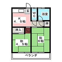 弥生荘  ｜ 愛知県北名古屋市西之保青野東（賃貸マンション2K・2階・32.40㎡） その2