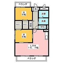 サンピアシュミート  ｜ 愛知県北名古屋市鍜治ケ一色東二丁目（賃貸マンション2LDK・2階・65.22㎡） その2