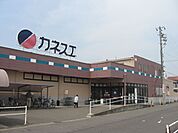 スーパー「カネスエまで490m」