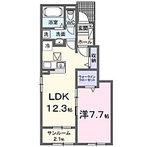 アルドールＭ 105 ｜ 愛知県北名古屋市六ツ師道毛69（賃貸アパート1LDK・1階・50.14㎡） その2