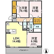 プログレスII 201 ｜ 愛知県北名古屋市野崎山神21番、22番（賃貸アパート3LDK・2階・72.11㎡） その2