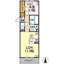 ウィスティリア 101 ｜ 愛知県北名古屋市鹿田藤の木54番、55番2（賃貸アパート1LDK・1階・40.43㎡） その2