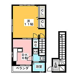 コア 1DKの間取図画像