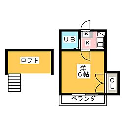ノースタウン徳重 1Kの間取図画像