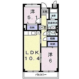 ウイングイースト 2LDKの間取図画像