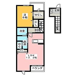 エアリー2 1LDKの間取図画像