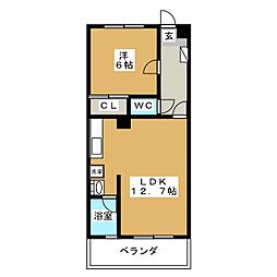 Casa・A 1LDKの間取図画像
