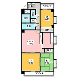 シンビリア西春 3LDKの間取図画像