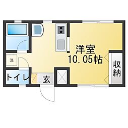 杉花コーポ ワンルームの間取図画像