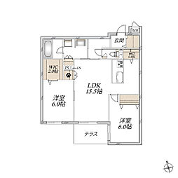 マンション大日 2LDKの間取図画像