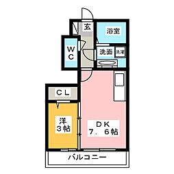 ルシアン 1DKの間取図画像