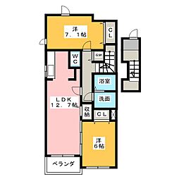 ヴィラ・ブランシュ 2LDKの間取図画像