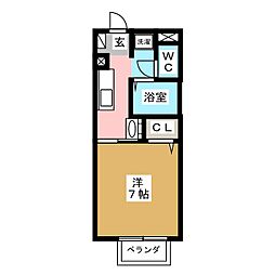 ビートポーズ 1Kの間取図画像