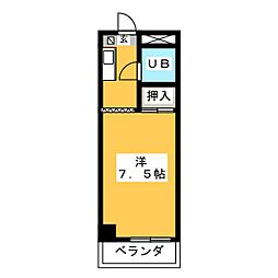 マンションひら乃B棟 1Kの間取図画像