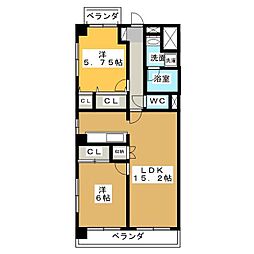 レージュ栄 2LDKの間取図画像