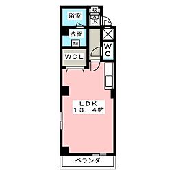 プレミアムキャッスル豊山 ワンルームの間取図画像