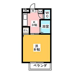 ベルウッドハイム2 1Kの間取図画像