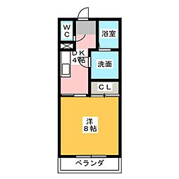 エトワール 1Kの間取図画像
