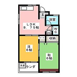 ヒカリハイツ 2LDKの間取図画像