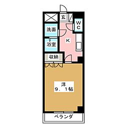 ドマーニ壱番館 1Kの間取図画像