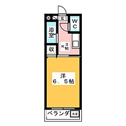 ハイツ友 1Kの間取図画像