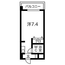 レジデンス・ヒカリ 1Kの間取図画像