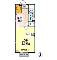 ポラリスA 1LDKの間取図画像