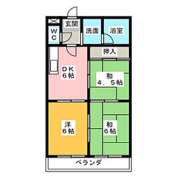 エクセル神戸 3DKの間取図画像
