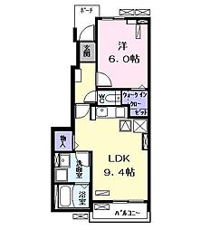 プルメリアガーデン 1LDKの間取図画像