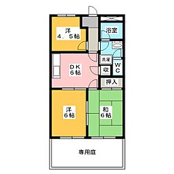 ナチュラル・パークハウス 3DKの間取図画像