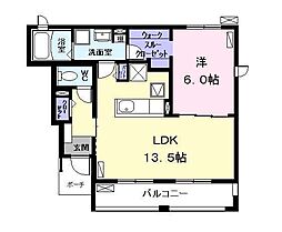 ラヴァーズJ 1LDKの間取図画像