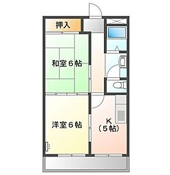 サンコーポヤトミ 2Kの間取図画像
