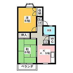 レ・ブラン・カミーリアA 2Kの間取図画像